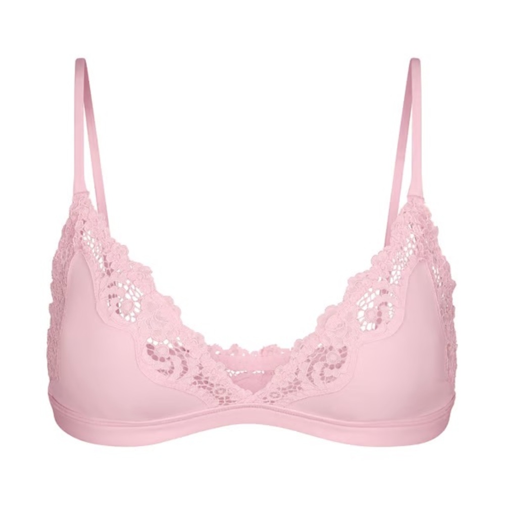 NWT Skims Fits Everybody Triangle Lace Bralette in Cherry Blossom size S